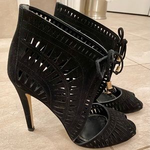 Ivanka Trump black suede dress shoes; 3.5 in heel